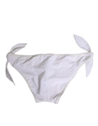 Dolce & Gabbana White Side Tie Logo Bikini Bottom Underwear