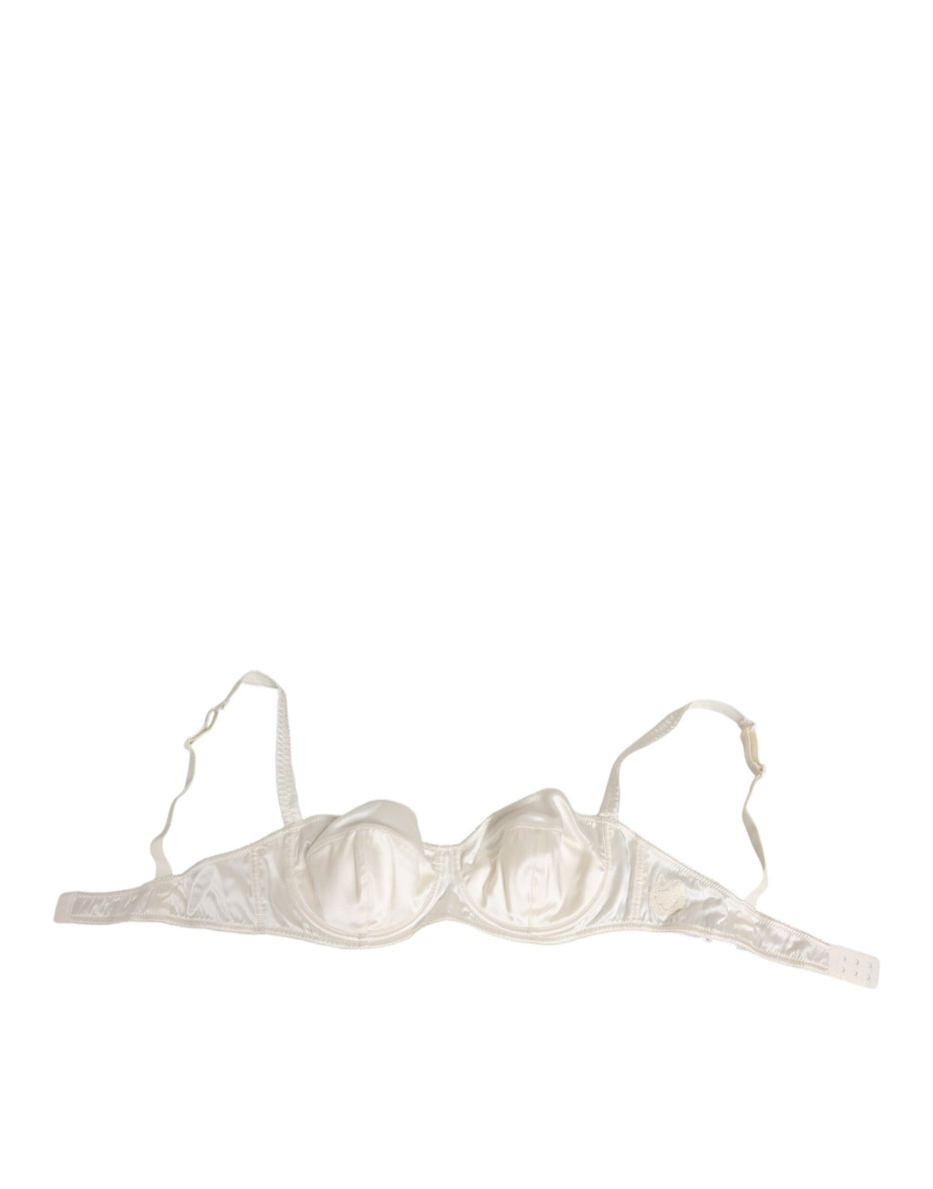 Dolce & Gabbana White Silk Satin Balconnet Lingerie Bra Underwear