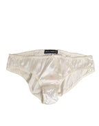 Dolce & Gabbana White Silk Satin Lingerie Panty  Underwear