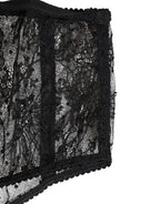 Dolce & Gabbana Black Lace Polka Dot Mesh High Waist Underwear