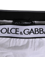Dolce & Gabbana White Logo Waistband Modal Cotton Thong  Underwear