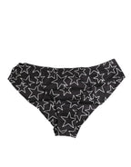 Dolce & Gabbana Black White Star Print Cotton Slip Panty Underwear