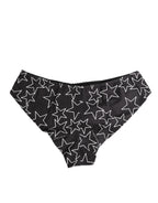 Dolce & Gabbana Black White Star Print Cotton Slip Panty Underwear