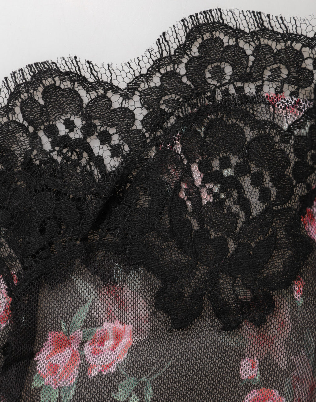 Dolce & Gabbana Black Pink Floral Lace Mesh Lingeri Underwear
