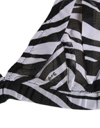 Dolce & Gabbana Black White Zebra Print Sheer Mesh Bralette Underwear
