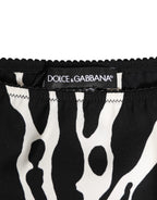 Dolce & Gabbana Black White Zebra Print Slip Briefs Underwear