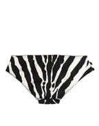 Dolce & Gabbana Black White Zebra Print Slip Briefs Underwear