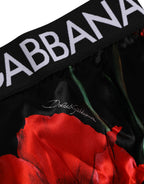 Dolce & Gabbana Black Floral Print High Waist Sheer Mesh Underwear