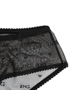 Dolce & Gabbana Black Sheer Mesh Lace Polka Dot Logo Underwear