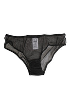 Dolce & Gabbana Black Sheer Mesh Lace Bikini Briefs Underwear