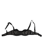 Dolce & Gabbana Black Sheer Mesh Underwire Bra  Underwear