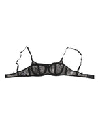 Dolce & Gabbana Black Floral Lace Sheer Underwire Bra Underwear
