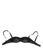 Dolce & Gabbana Black Silk Satin Wireless Lingerie Bra Underwear
