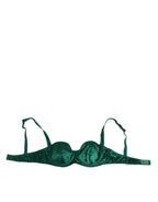 Dolce & Gabbana Green Satin Semi-Padded Underwire Musk Underwear