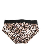 Dolce & Gabbana Leopard Print Black Waistband Cotton Underwear