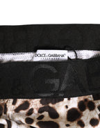 Dolce & Gabbana Leopard Print Black Waistband Cotton Underwear