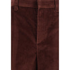 Brunello Cucinelli Bordeaux Cotton Casual Pants
