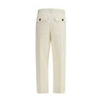Brunello Cucinelli Cream Cotton Casual Pants