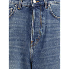 Haikure Light Blue Cotton Relaxed Fit Jeans