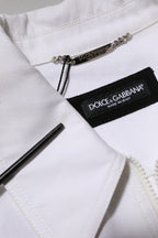 Dolce & Gabbana White Barcode Patch Utility Zip Jumpsuit Pants