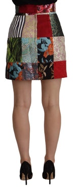 Dolce & Gabbana Multicolor Patchwork A-line Polyester Skirt
