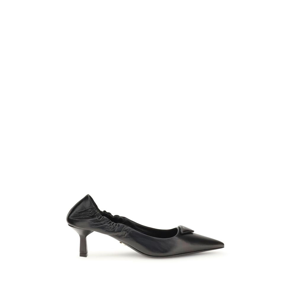 Prada Black Calf Leather Bos Taurus Pumps