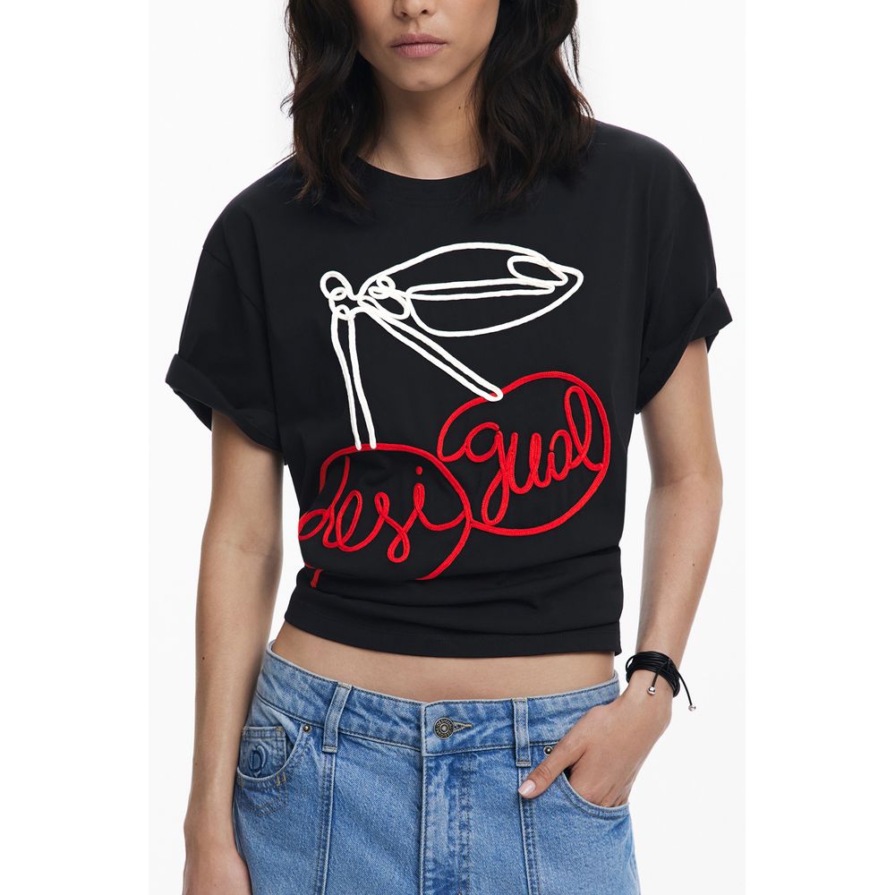 Desigual Black Cotton Women T-Shirt