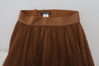 Dolce & Gabbana Beige Longuette Plisse Chiffon Midi Skirt