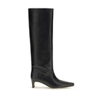 Staud Black Calf Leather Bos Taurus High Heel Boots