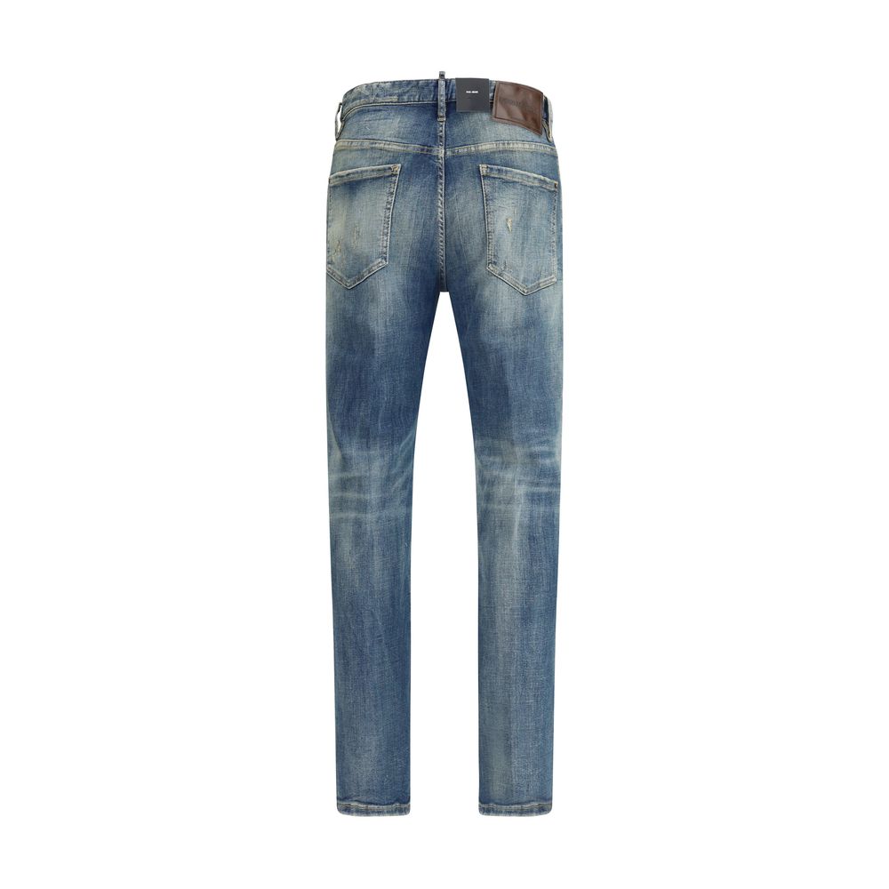 Dsquared² Blue Cotton Slim Fit Jeans