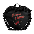 Dolce & Gabbana Black Heart L'Amore Patch Embellished Kids Backpack