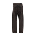 7FOR Black Cotton Straight-Leg Jeans