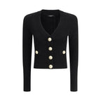 Balmain Black Viscose Cardigan
