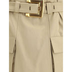 Balmain Beige Cotton Mini Skirt