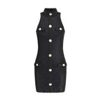 Balmain Black Viscose Cocktail Dress