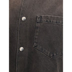 7FOR Black Cotton Denim Jacket