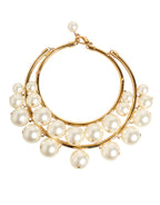 Dolce & Gabbana Gold Brass Faux Pearl Crystal Statement Luxury Jewelry Necklace