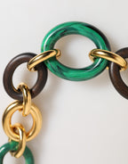 Dolce & Gabbana Multicolor Gold Brass Tiger Lily Floral Chai Necklace