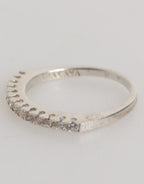 Nialaya Sterling Silver 925 Band Pave CZ Crystal Eternity Ring