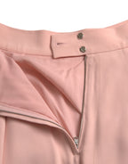 Dolce & Gabbana Light Powder Rose Viscose Pleated Skirt