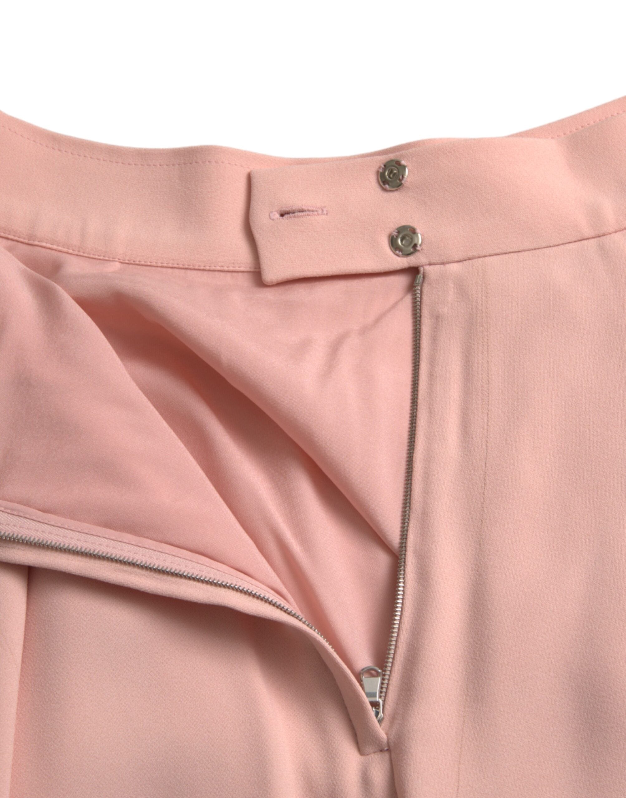 Dolce & Gabbana Light Powder Rose Viscose Pleated Skirt