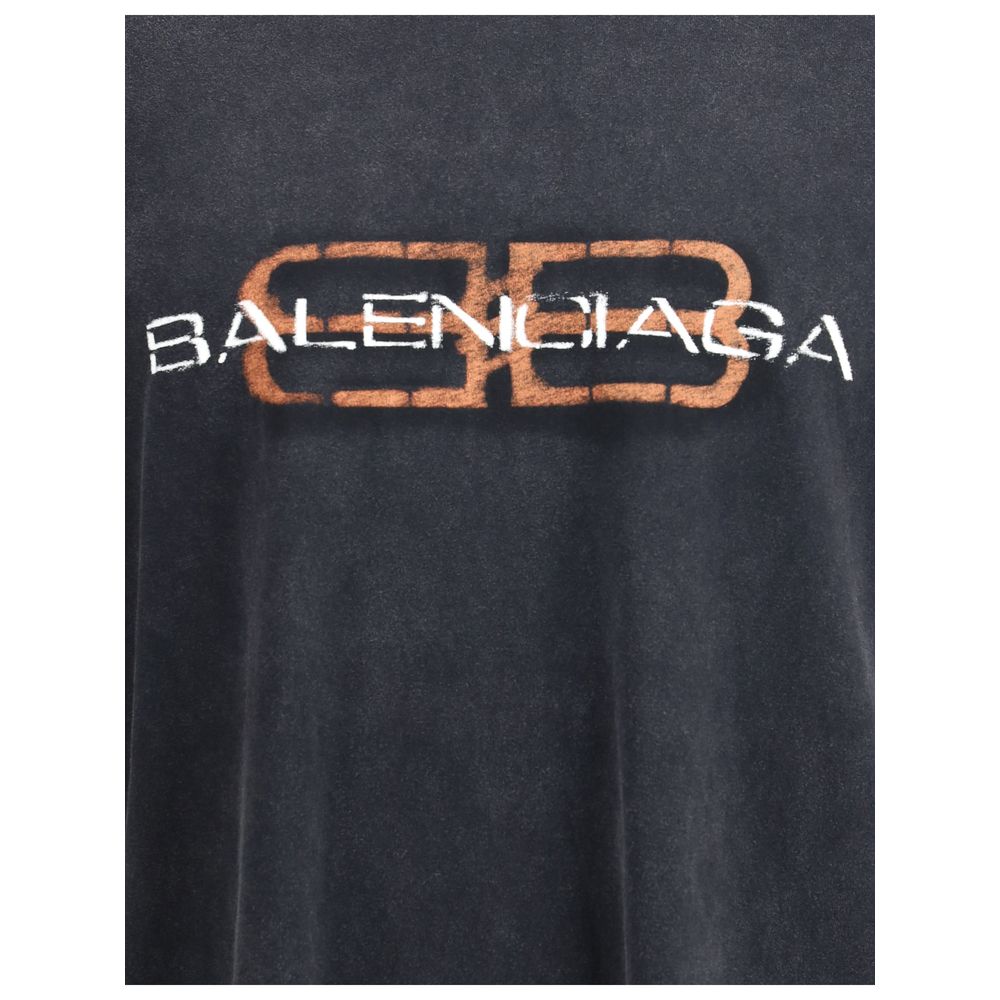 Balenciaga Gray Cotton T-Shirt