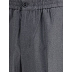 Ami Paris Gray Fleece Wool Casual Pants