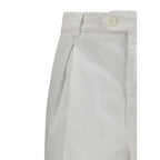Brunello Cucinelli White Cotton Casual Pants