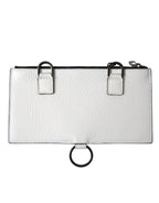 Dolce & Gabbana White Calfskin Leather Large Crossbody Card Holder Wallet