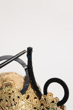 Dolce & Gabbana Gold Brass Crystal Embellished Headpiece Crown Tiara