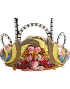 Dolce & Gabbana Gold Brass Crystal Embellished Headpiece Crown Tiara