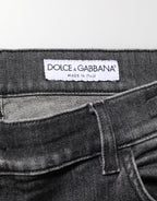 Dolce & Gabbana Black Gray Wash Slim Fit Straight Leg Denim Jeans