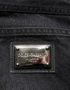 Dolce & Gabbana Black Washed Cotton Skinny Men Denim Jeans