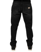 Dolce & Gabbana Black Washed Cotton Skinny Men Denim Jeans